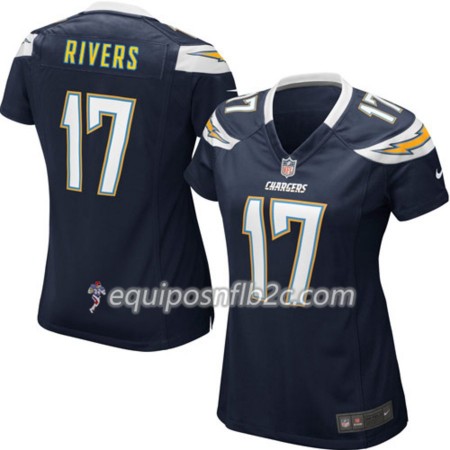 Camiseta Mujer NFL Los Angeles Chargers Philip Rivers 17 Nike Navy 